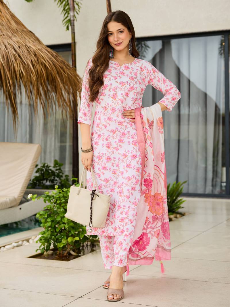 Mv 641 Printed Kurti With Bottom Dupatta Collection