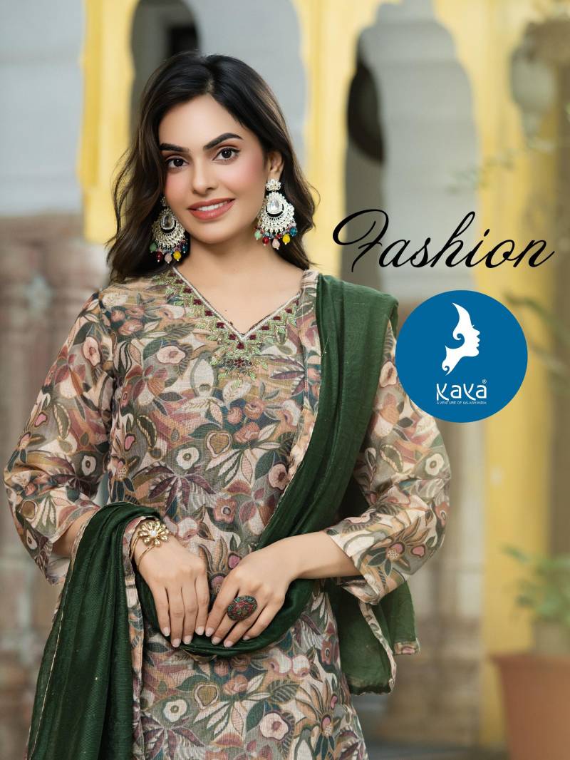 Kaya Antra Shimmer Printed Kurti Pant And Dupatta Collection