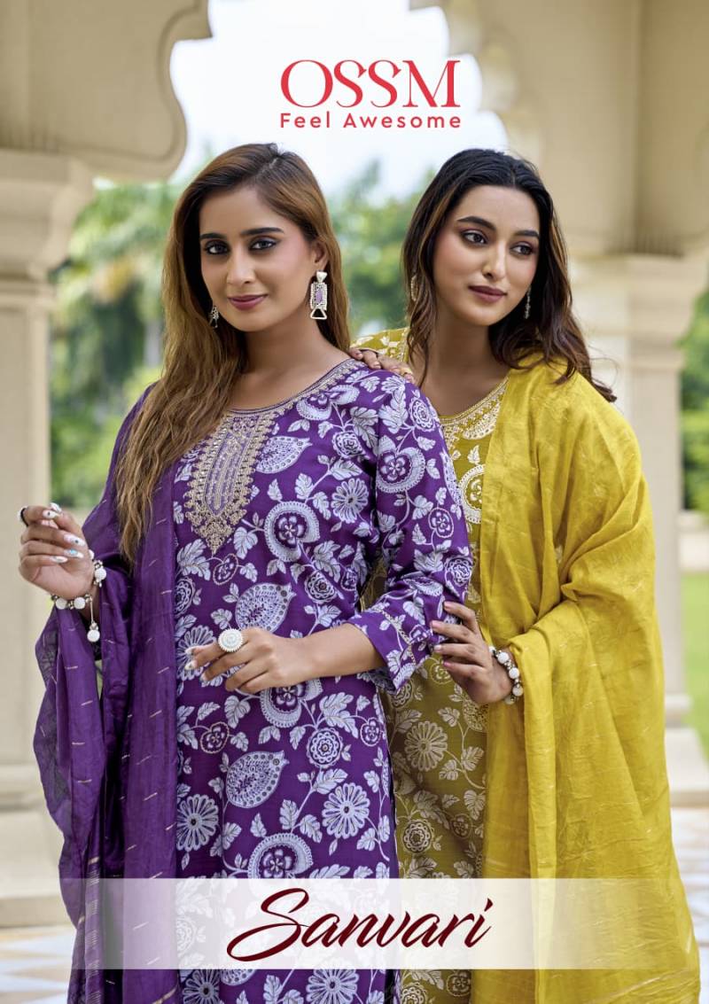 Ossm Sanvari Vetican Printed Kurti Pant And Dupatta Collection