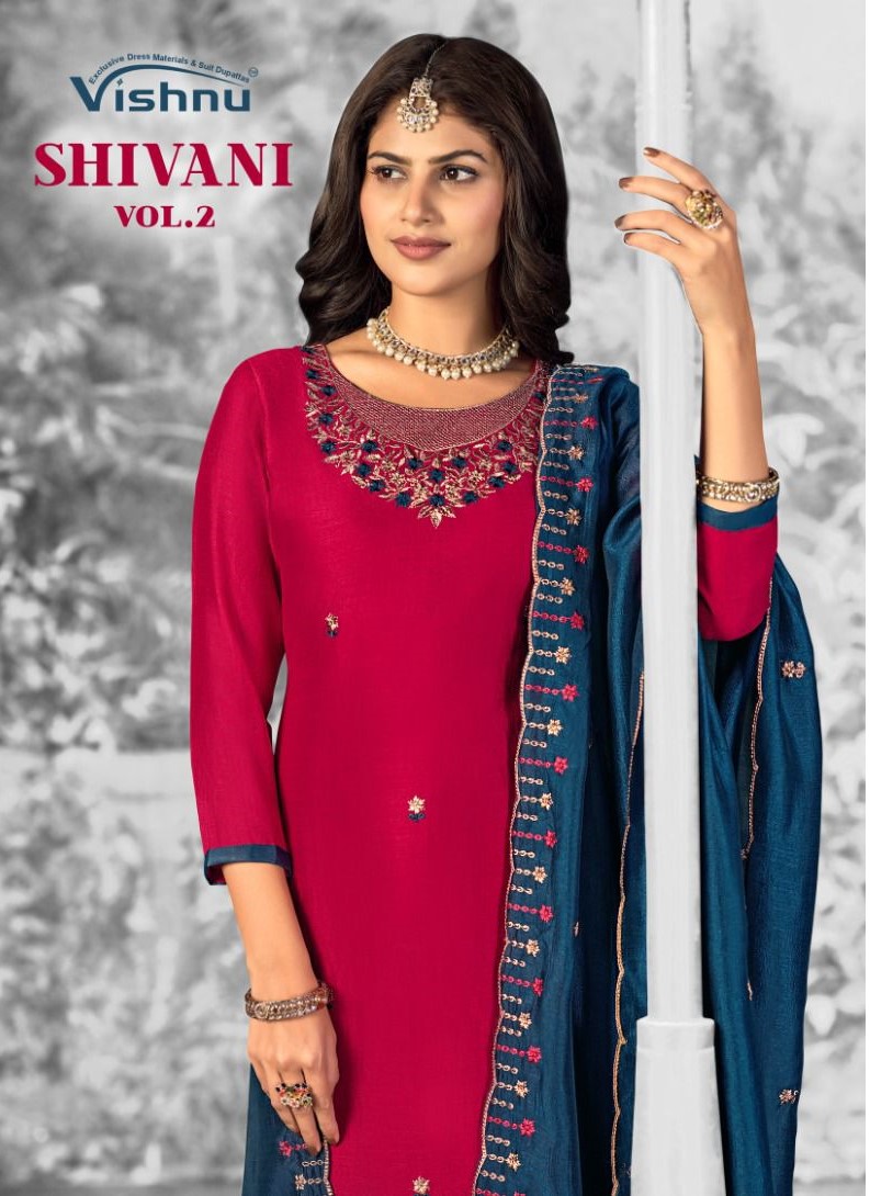 Vishnu Shivani Vol 2 Vichitra Silk Designer Dress Material Collecton