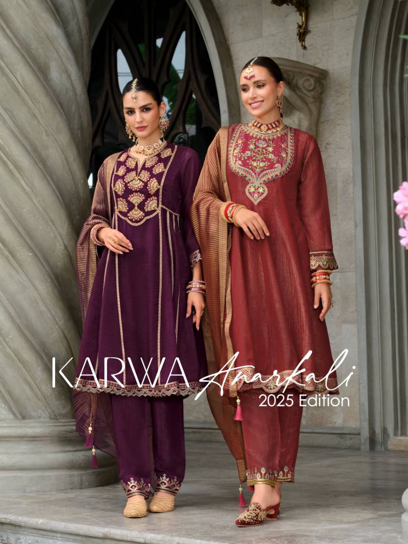 Lily And Lali Karwa Anarkali 2025 Designer Kurti Bottom With Dupatta Collection