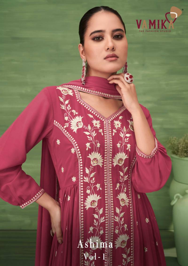 Vamika Ashima Vol 1 Bloomung Designer Kurti Plazzo And Dupatta Collection