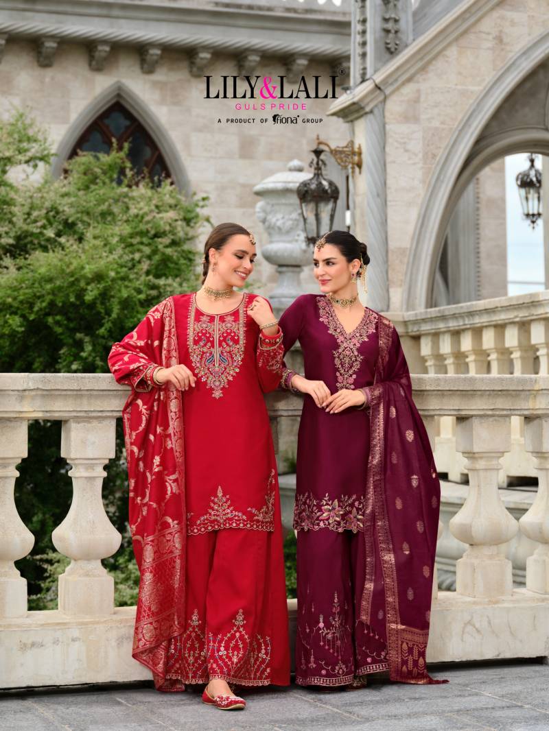Lily And Lali Suhagini Silk Latest New Designer Kurti Bottom With Dupatta Set