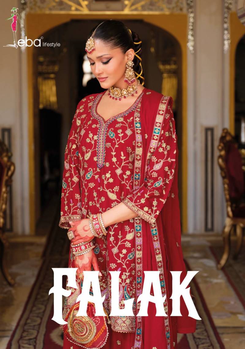 Eba Falak Chinon Embroidery Work Designer Readymade Salwar Suits