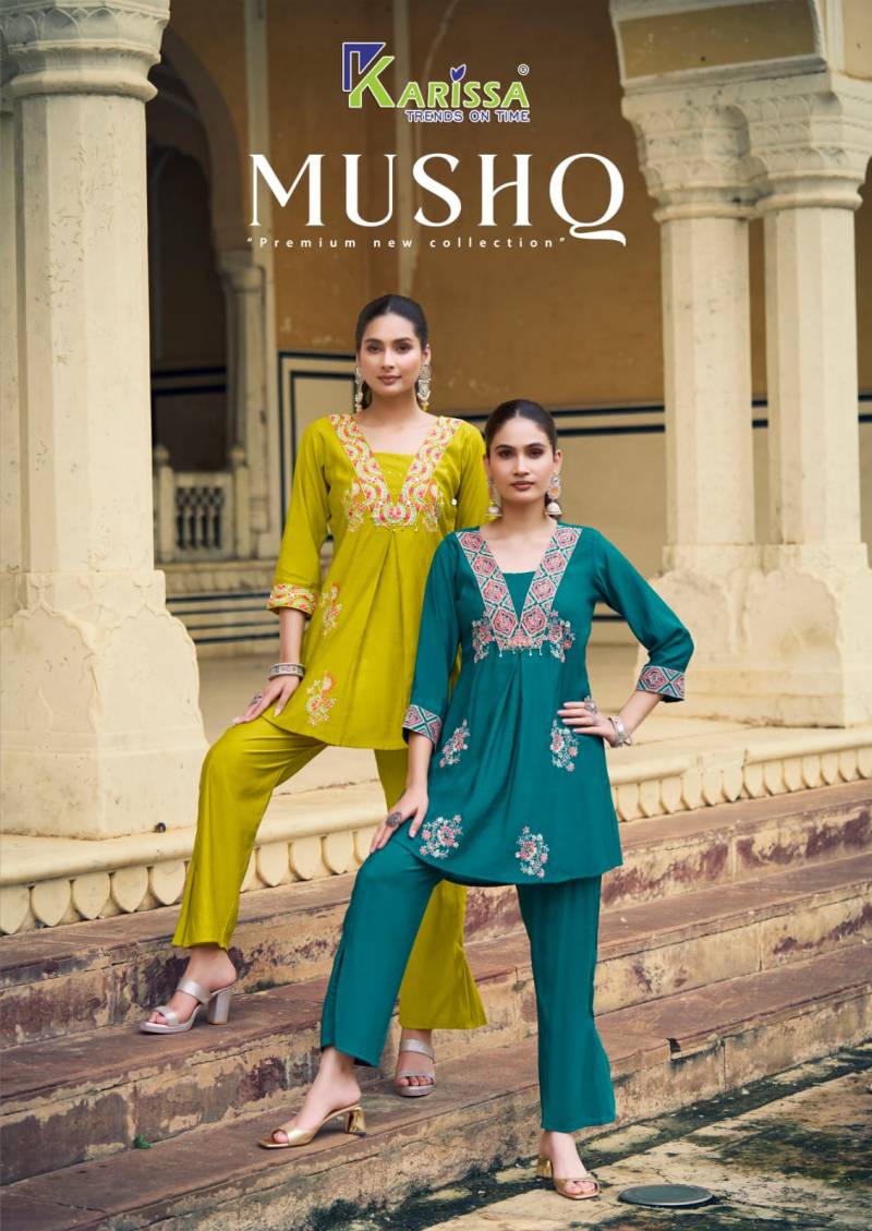 Karissa Mushq Viscose Designer Co Ord Set Collection