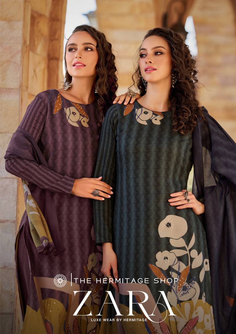 Hermitage Zara Handwork Designer Dress Material Collection