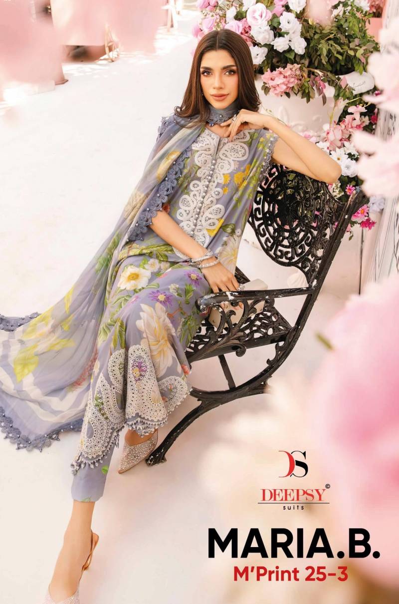 Deepsy Maria B Mprint 25 Vol 3 Pakistani Salwar Kameez Cotton Dupatta
