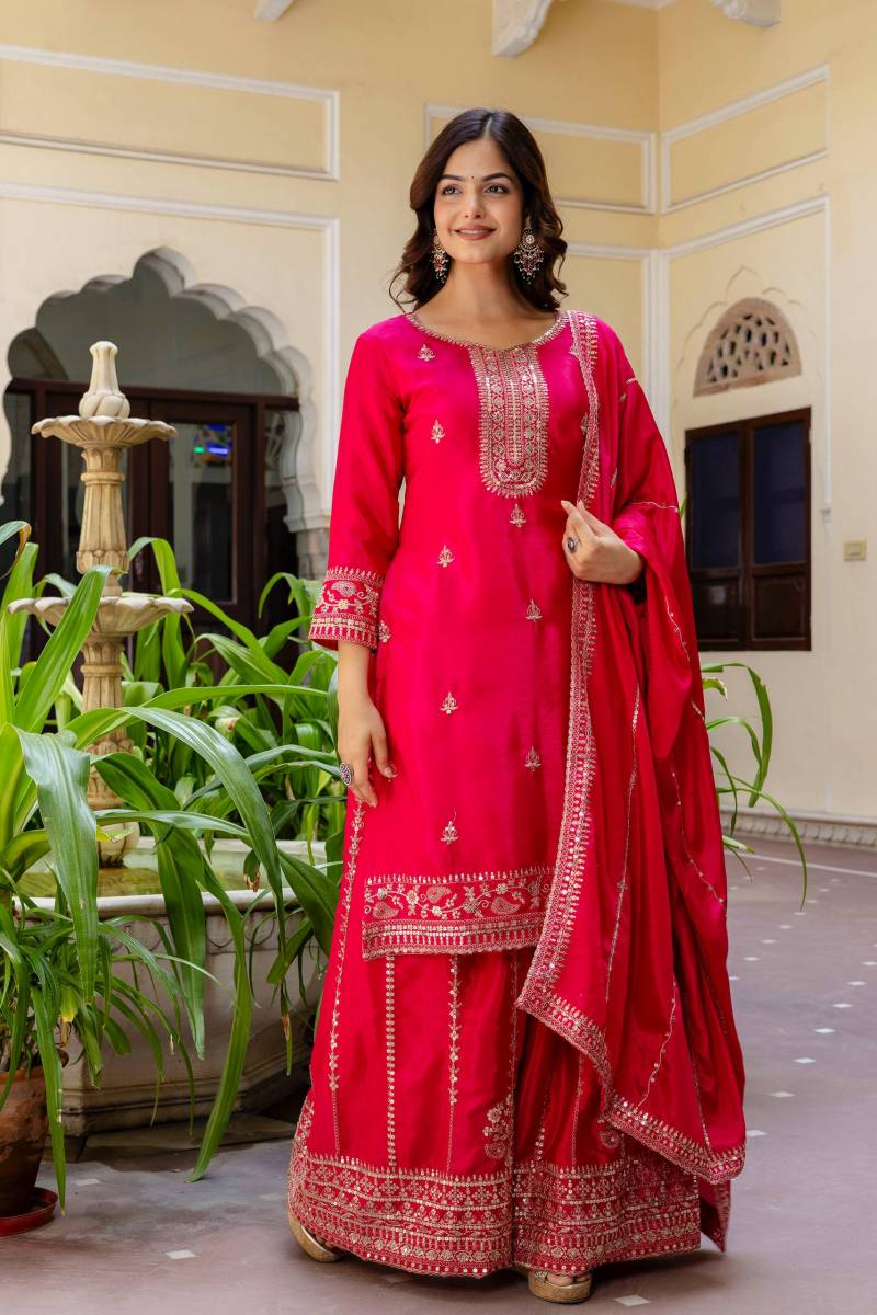 7125 Beautiful Silk Embroidered Salwar Suits Collection