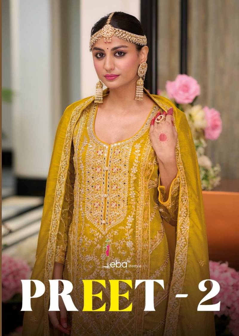 Eba Preet Vol 2 Heavy Silk Embroidery Designer Readymade Suits Collection