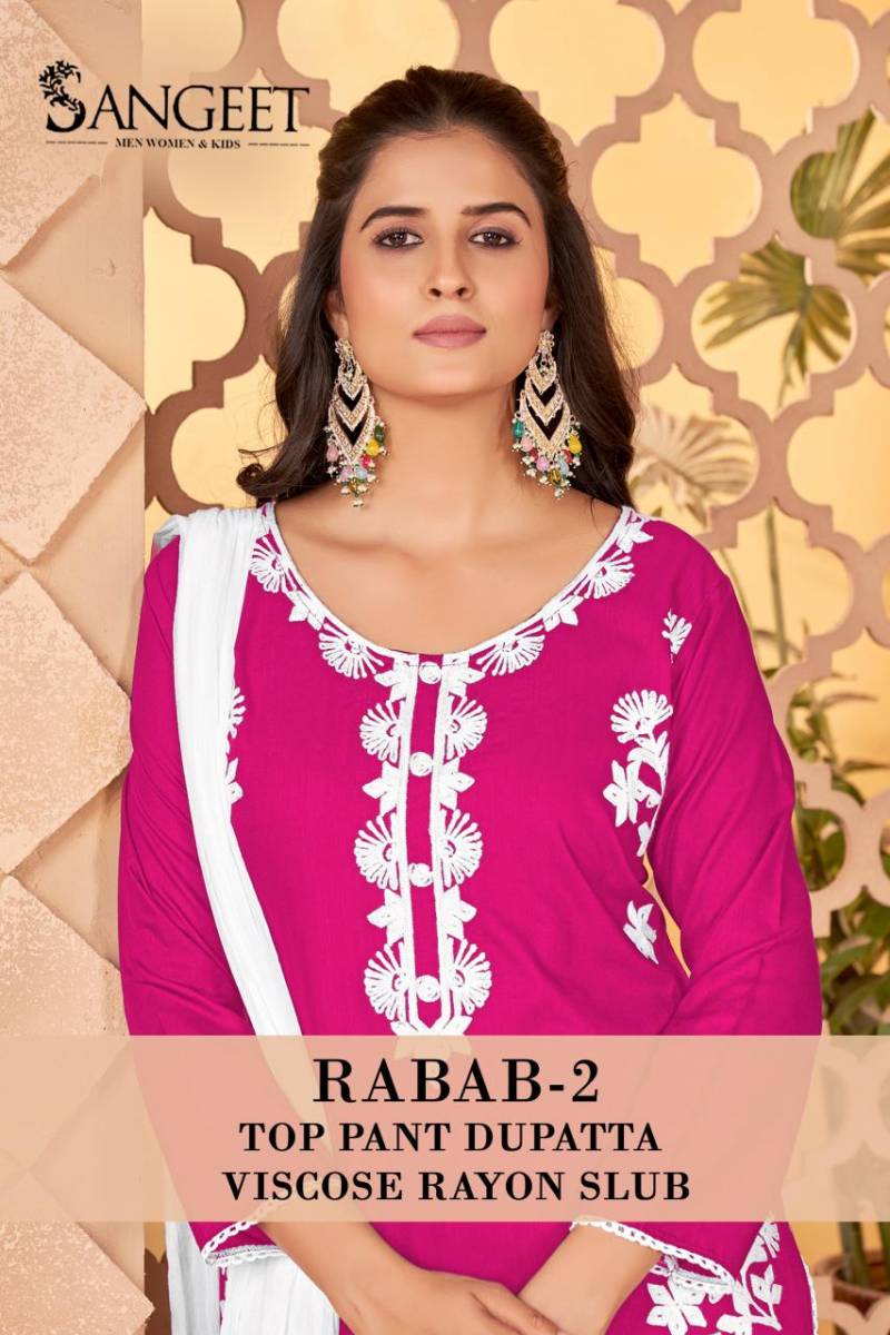 Sangeet Rabab Vol 2 Embroidery Kurti Pant And Dupatta Collection