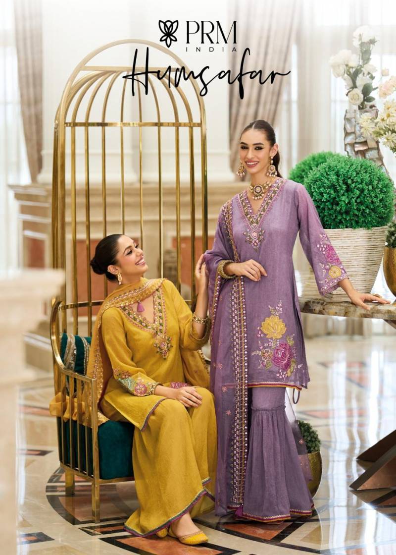 Prm Hamsafar Organza Crush Designer Kurti Pant Dupatta Collection