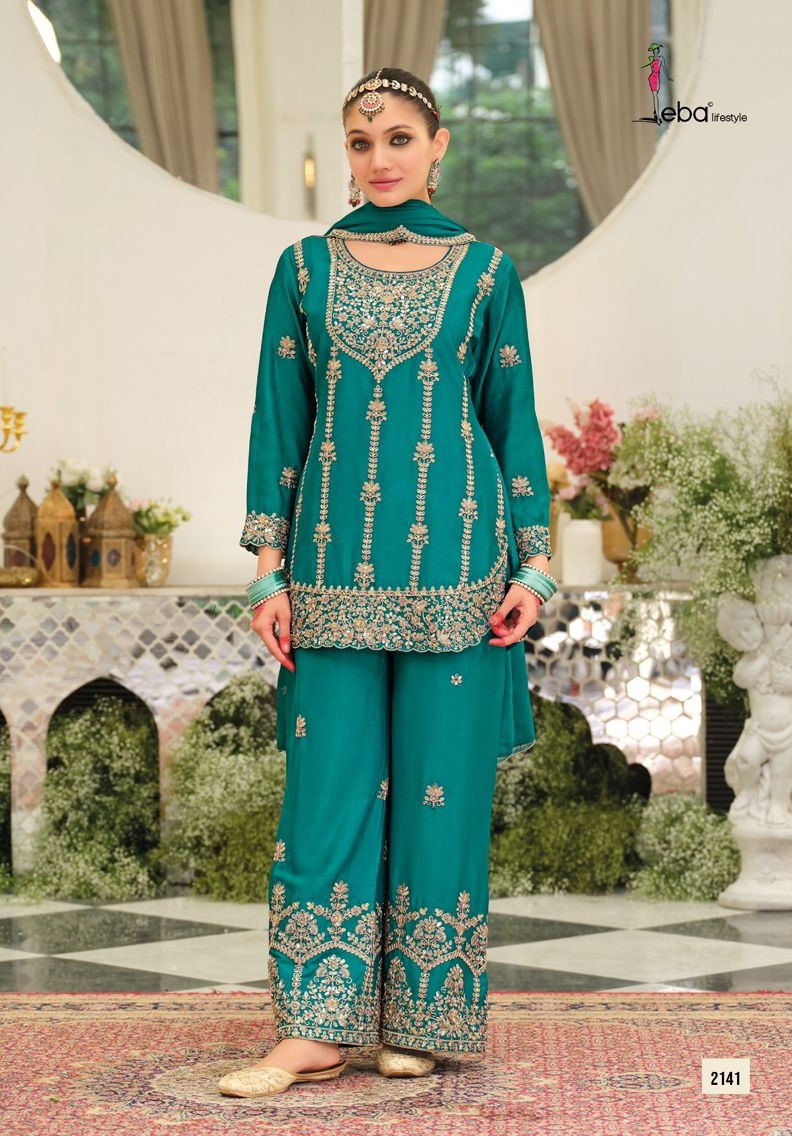 Eba Pallavi Chinon Exclusive Embroidery Work Salwar Suits Collection