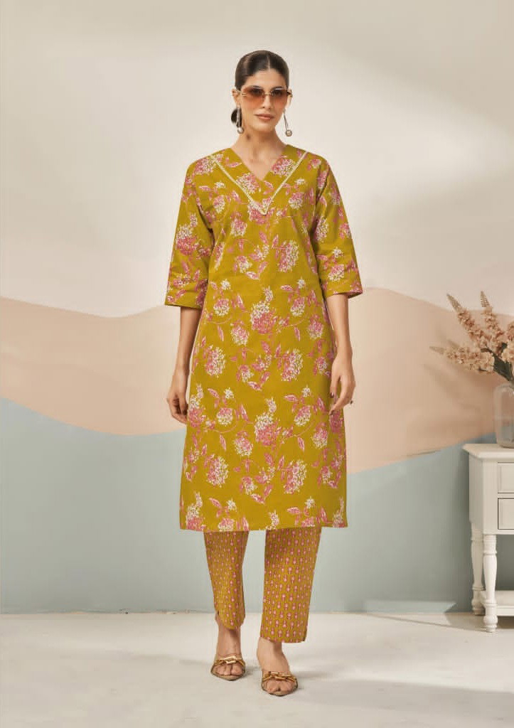 Laado Kavya Vol 5 Cotton Printed Fancy Kurti With Bottom Collection