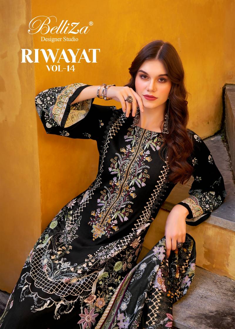 Belliza Riwayat Vol 14 Viscose Printed Dress Material Collecetion