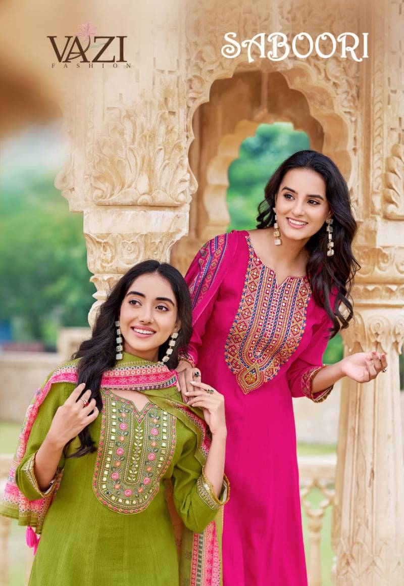 Vazi Saboori Viscose Designer Kurti Pant And Dupatta Collection