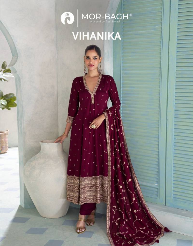 Aashirwad Mor Bagh Vihanika Silk Anarkali Designer Salwar Suits Collection