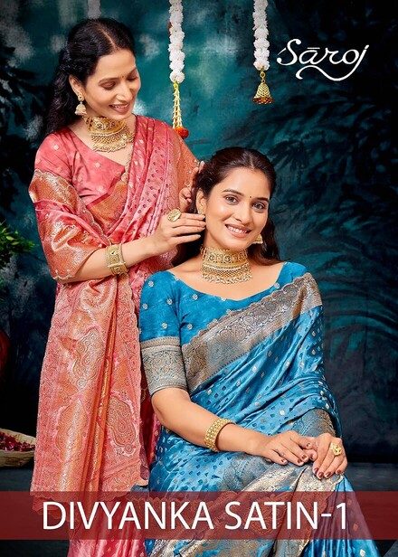 Saroj Divyanka Satin Vol 1 Traditional Wear Saree Collection
