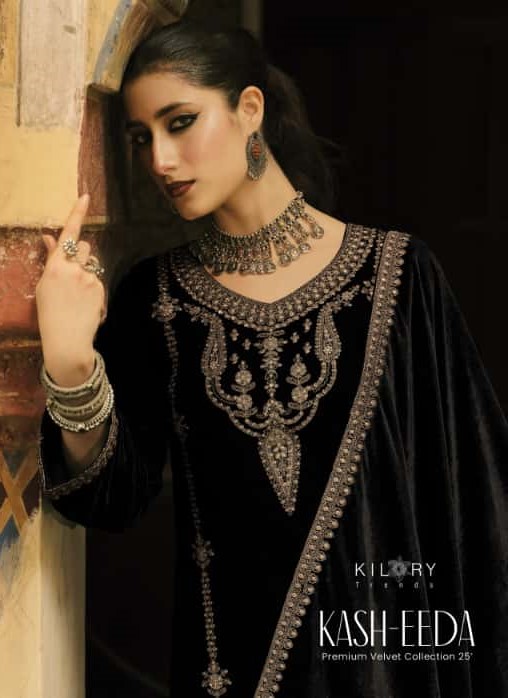 Kilory Kash Eeda Velvet Designer Salwar Suits Collection