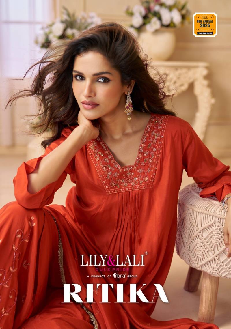 Lily And Lali Ritika Handwork Designer Kurti Pant And Dupatta Collection