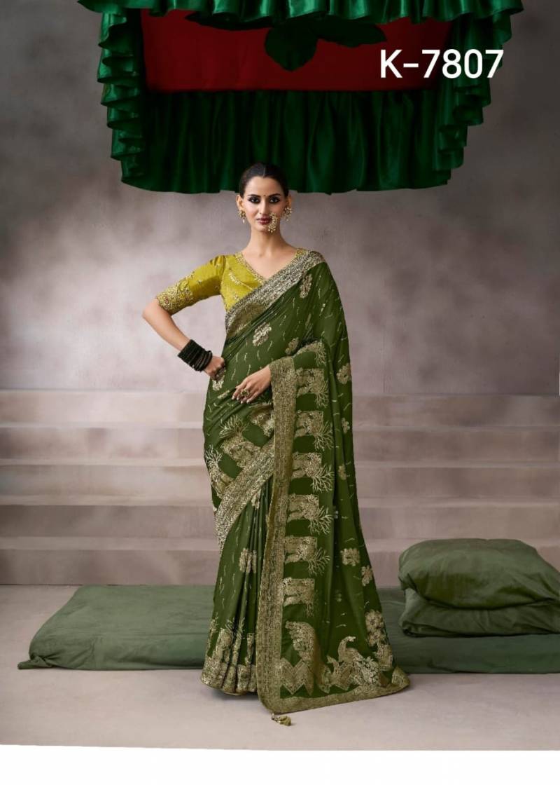 Kira Kamala Silk Crepe Wedding Wear Designer Saree Collection