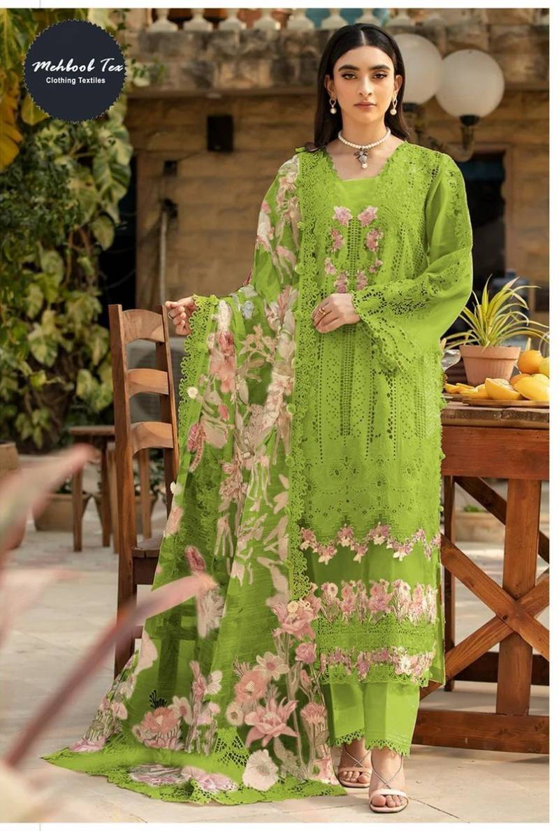Mehboob Tex 1676 A And D Cotton Embroidery Work Pakistani Suits Set