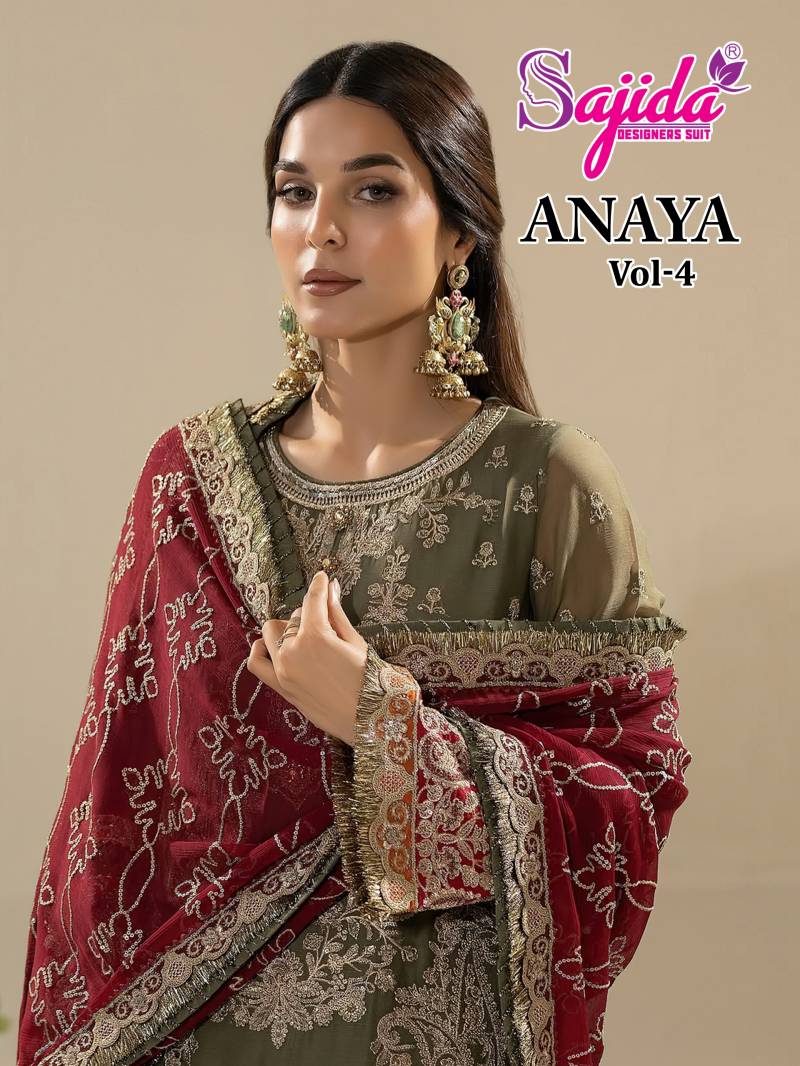 Sajida Anaya Vol 4 Embroidered Pakistani Salwar Suits Collection
