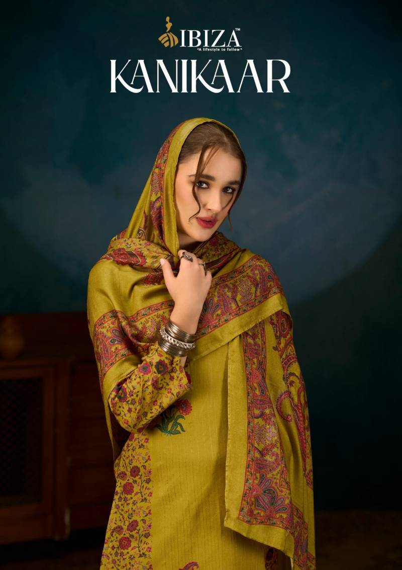 Ibiza Kanikaar Viscose Pashmina Printed Dress Material Collection