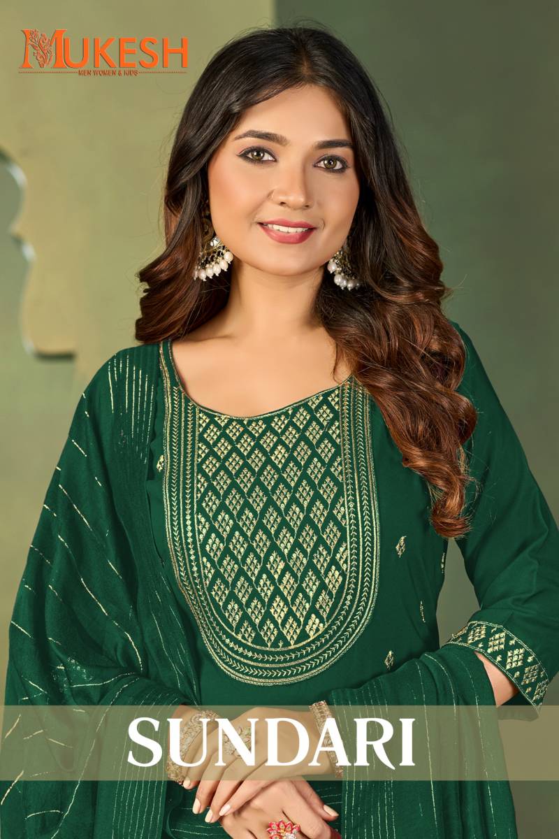 Mukesh Sundari Malai Festive Wear Kurti With Bottom Dupatta Collection