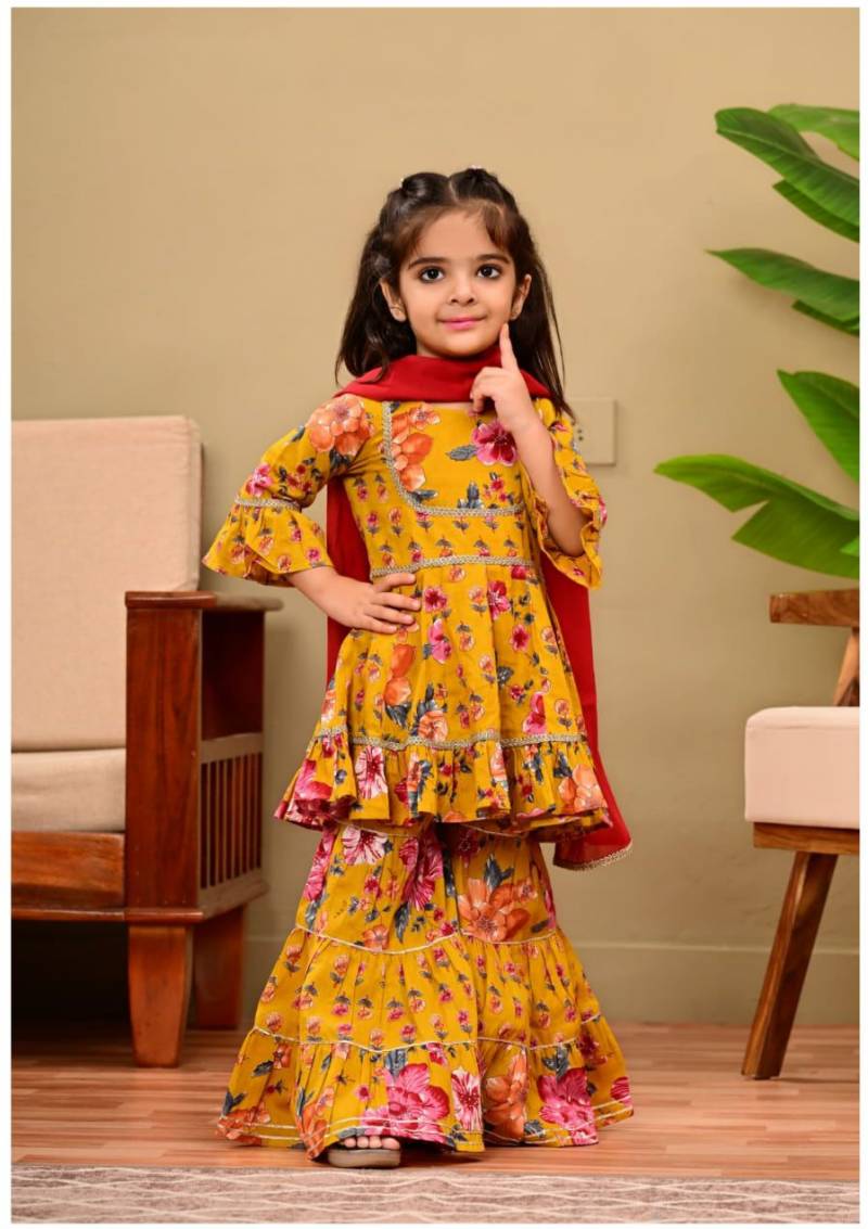 Naisha Kids 11 Kids Wear Girls Kurta Bottom And Dupatta Collection