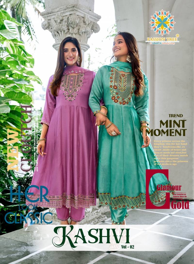 Kashvi Vol 2 By Passion Tree Anarkali Kurti Pant And Dupatta