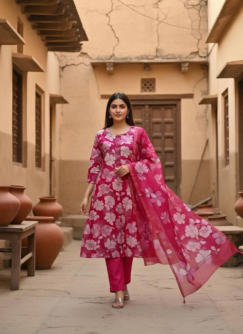 Naisha K 354 Vol 3 Vetican Printed Kurti Pant And Dupatta Collection