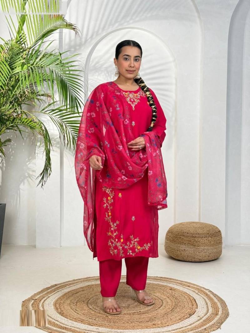 Naisha K 359 New Handwork Kurti Pant And Dupatta Collection