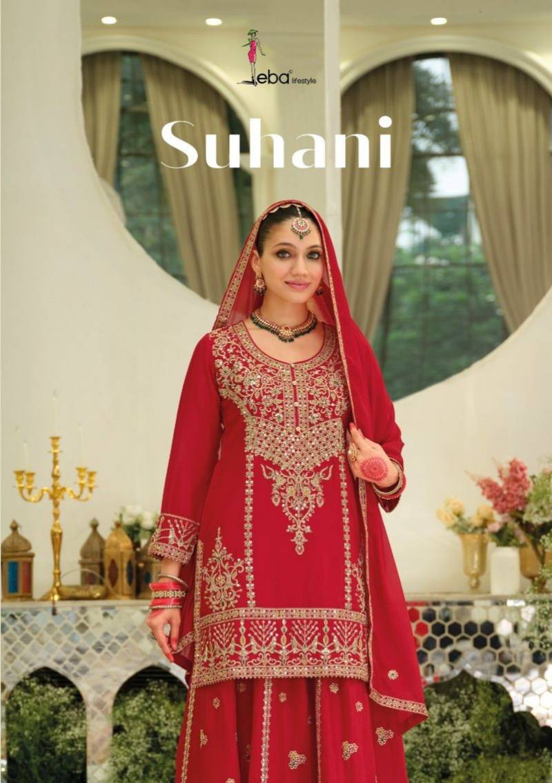 Eba Suhani Chinon Embroidery Work Salwar Suits Collection