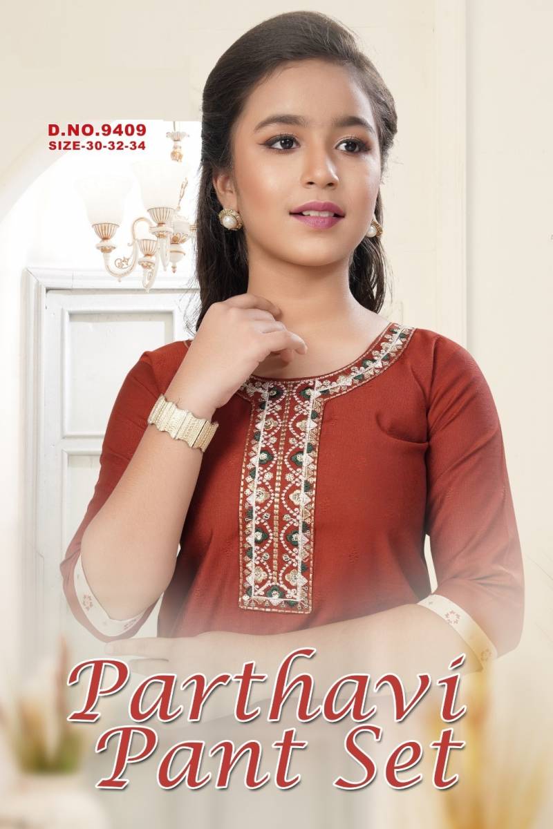 Parthavi Pant Set 9409 Vatican Kids Girls Readymade Dress Collection
