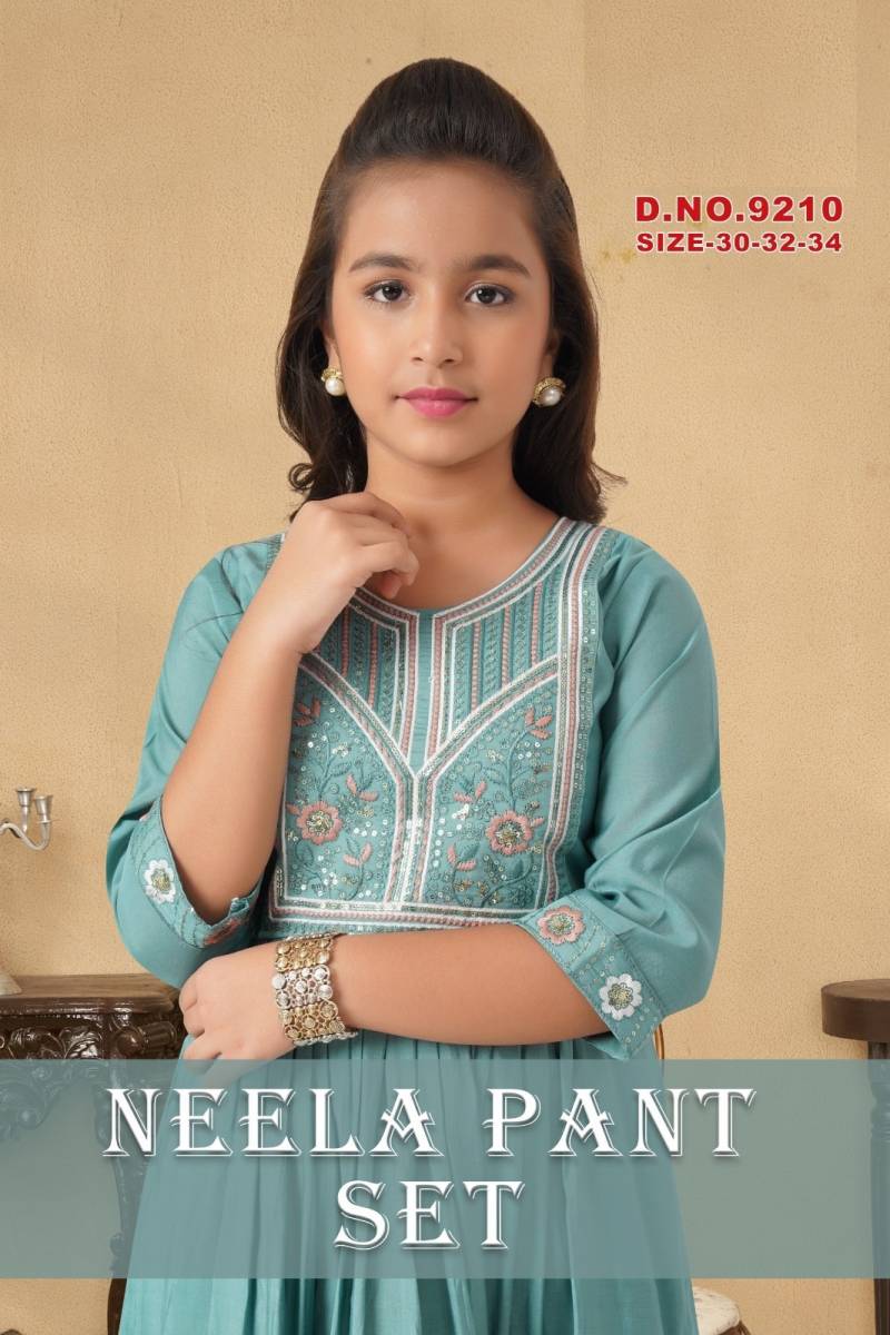 Neela Pant Set 9210 Roman Silk Kids Wear Readymade Dress Collection