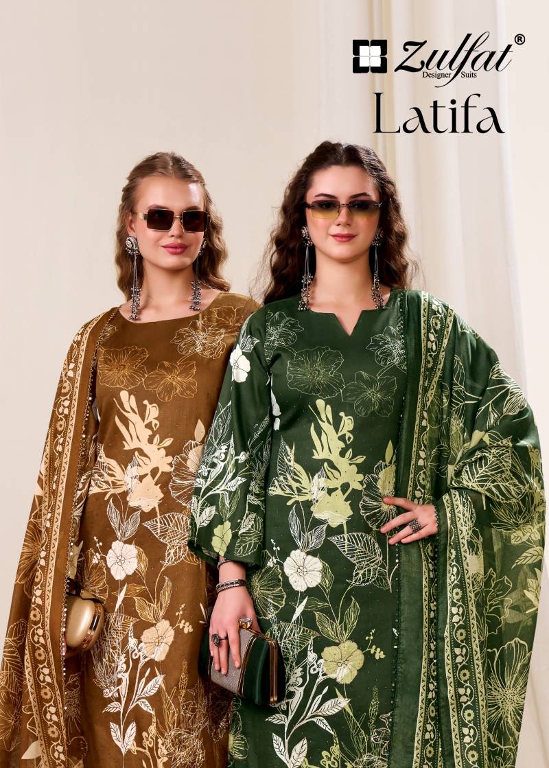 Zulfat Latifa Printed Designer Dress Material Collection