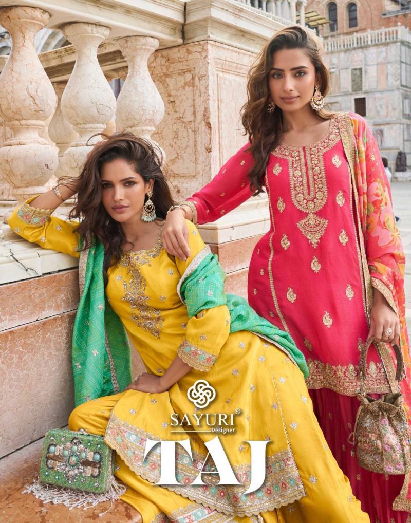 Sayuri Taj Simar Silk Embroidered Designer Salwar Suits Collection