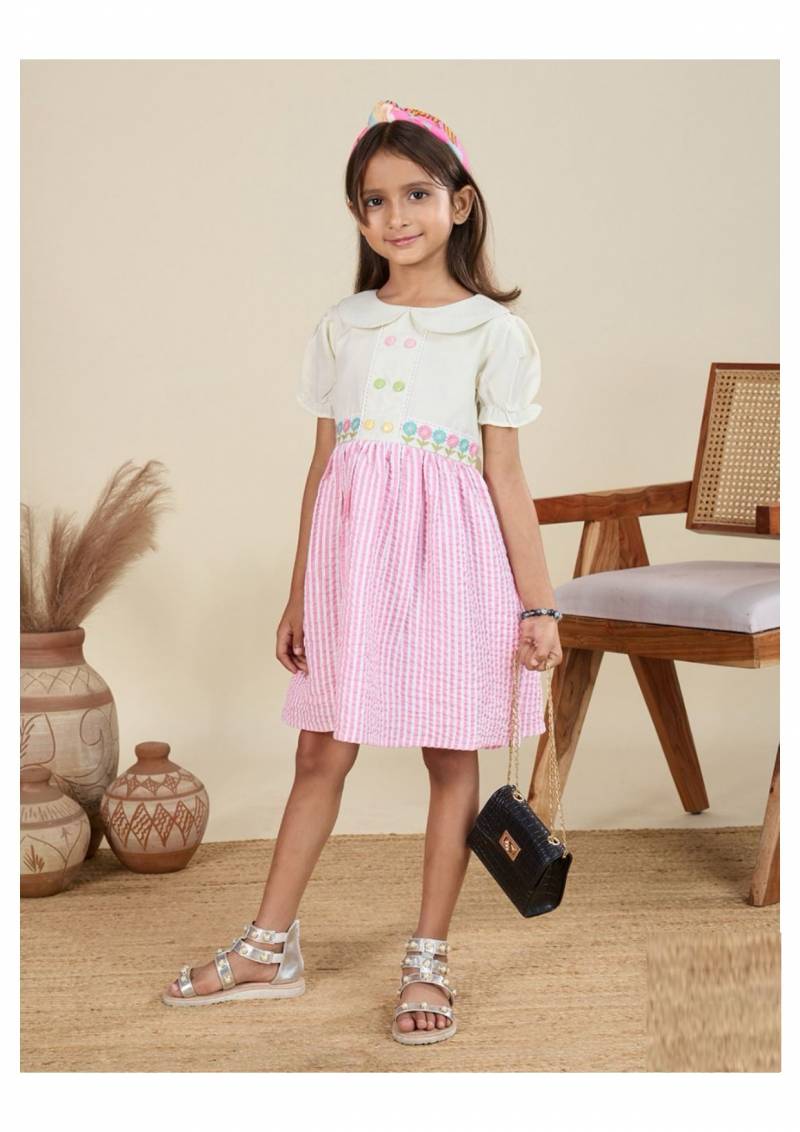 T 3357 A And B Linen Stylish Fancy Kids Girls Wear Collection