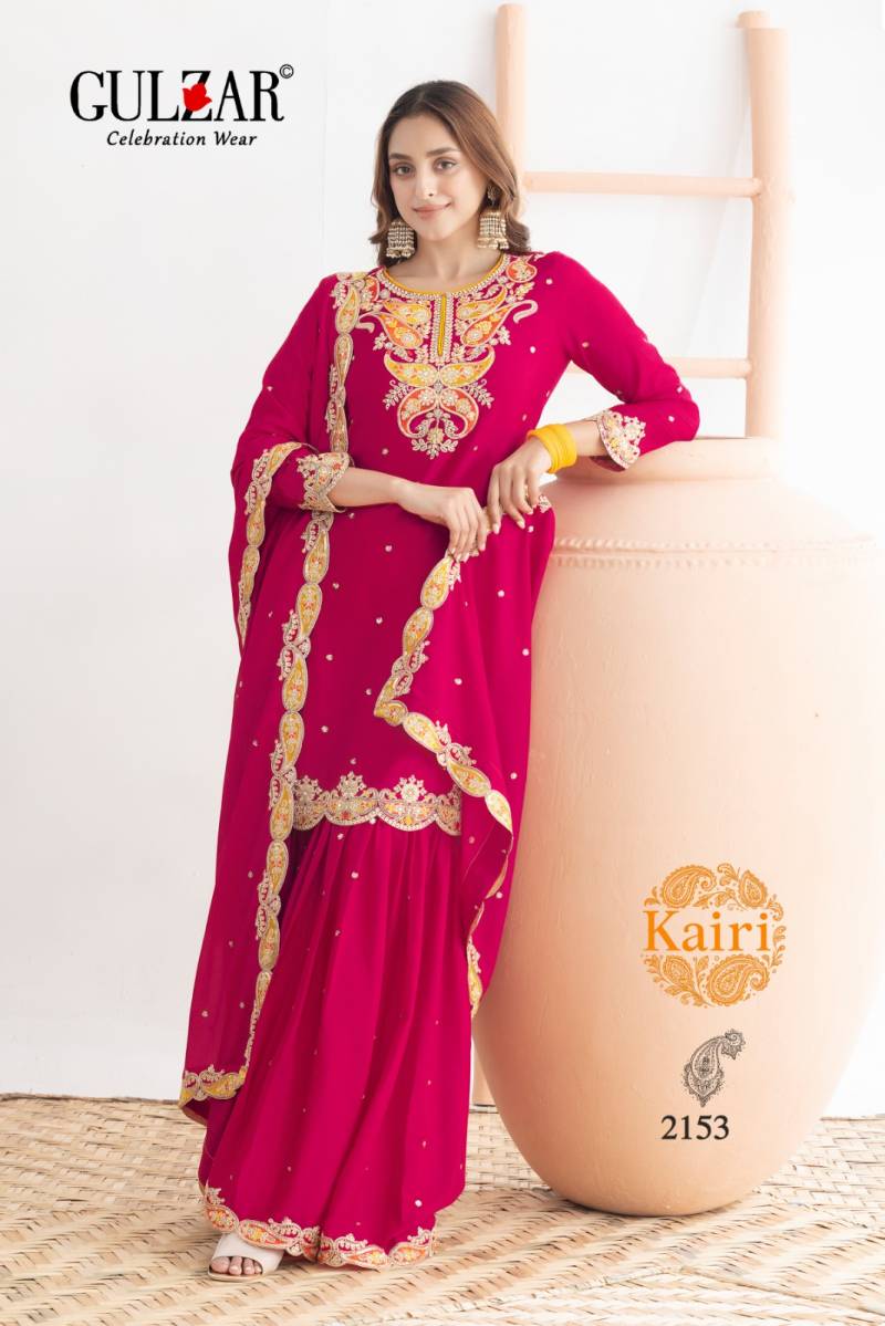 Gulzar Kairi Chinon Embroidery Wedding Wear Salwar Suits Collection