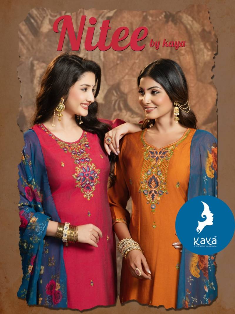 Kaya Nitee Roman Designer Kurti Pant And Dupatta Collection