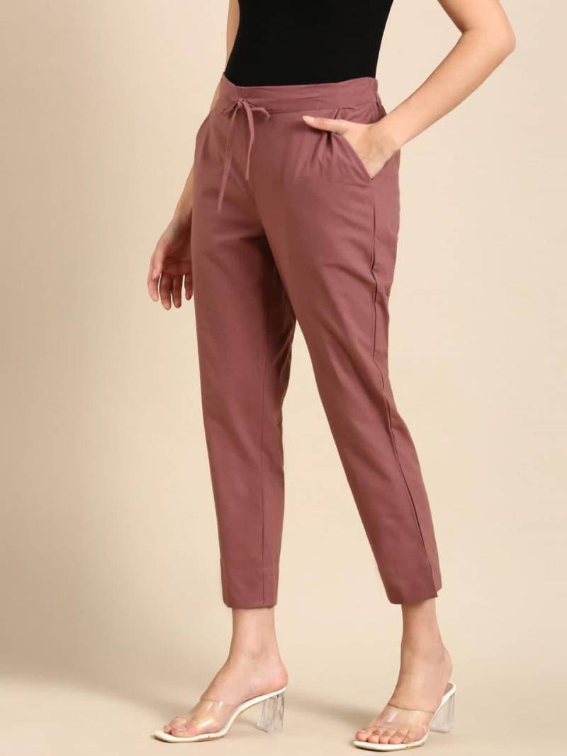Naisha K 375 Half Elastic And Half Belt Fancy Cotton Pants Collection