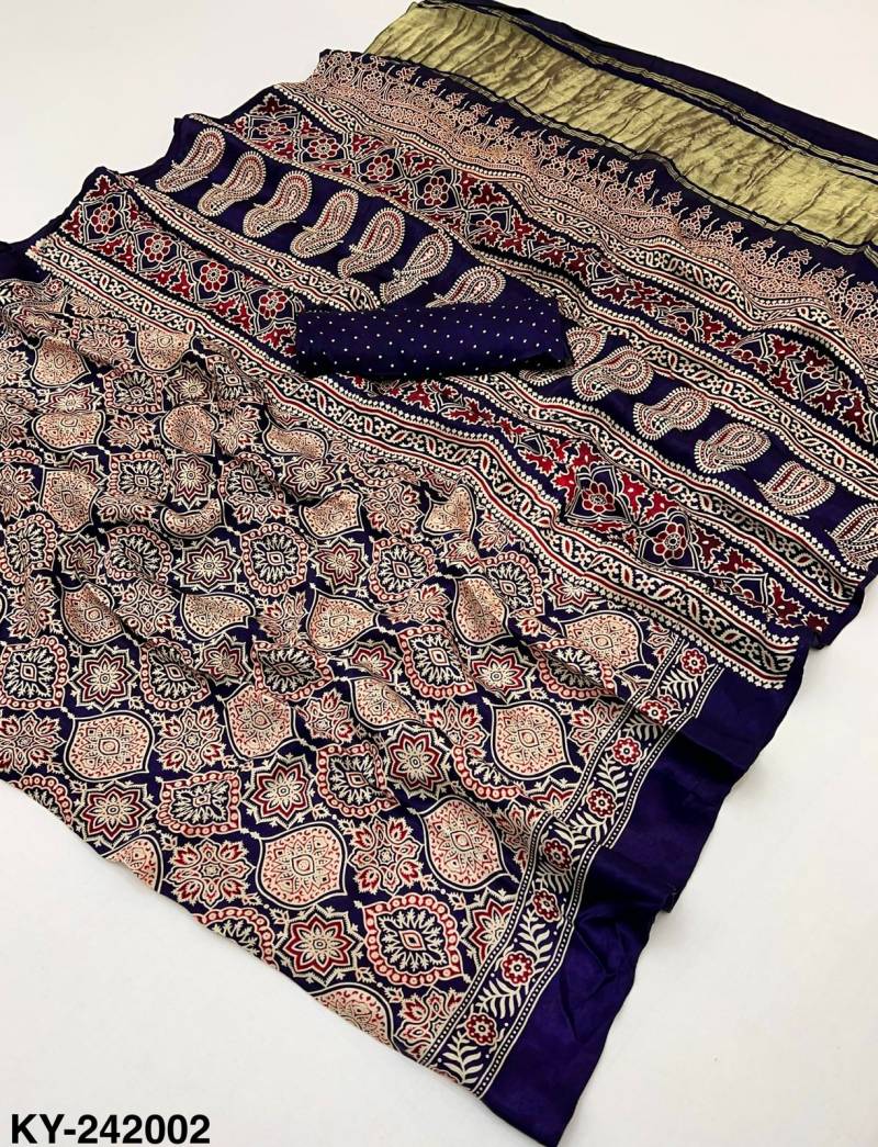 Rajyog Keya Pure Modal Ajrakh Saree Collection