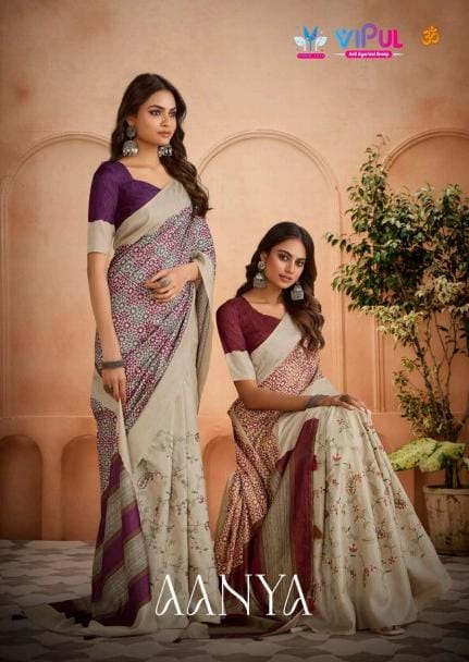 Vipul Aanya Cotton Silk Festive Wear Saree Collection