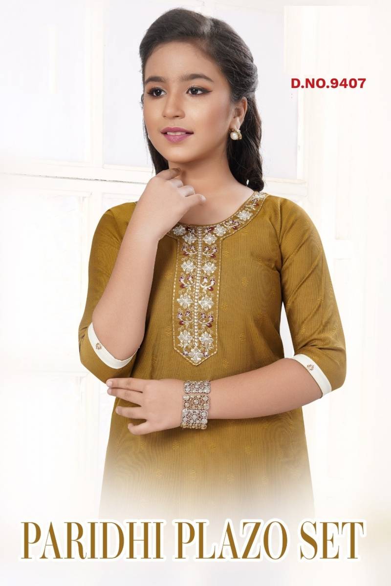 Paridhi Plazo Set 9407 Kids Wear Girls Kurti And Bottom Dupatta Collection