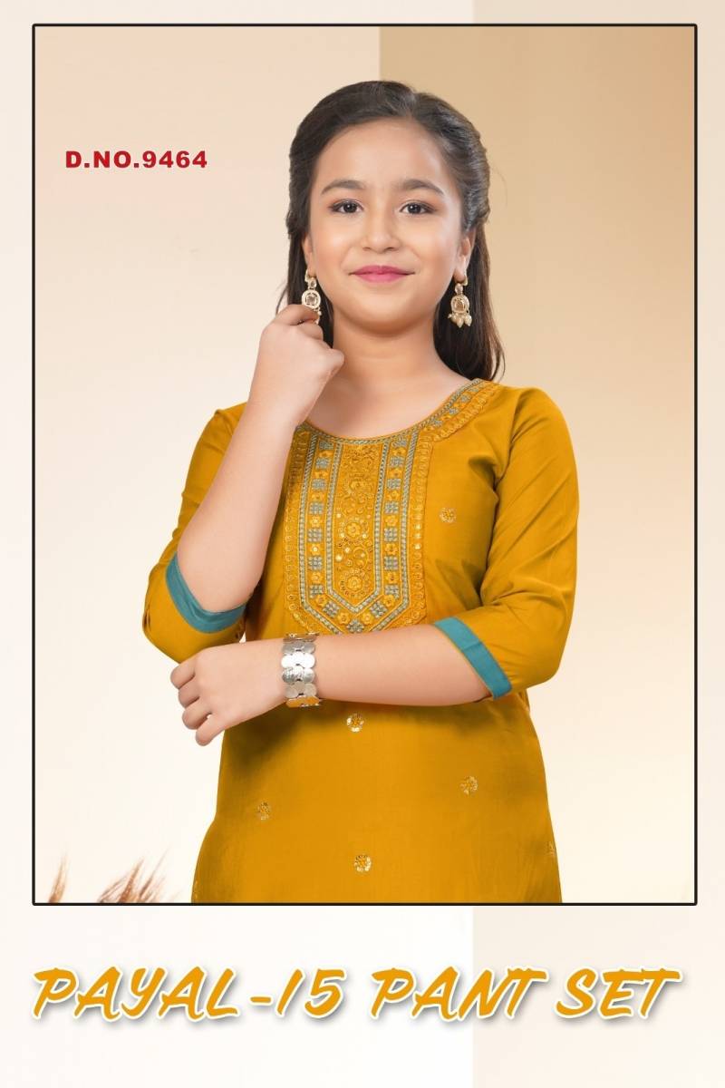 Payal Vol 15 Kids Wear Girls Kurti And Bottom Dupatta Collection
