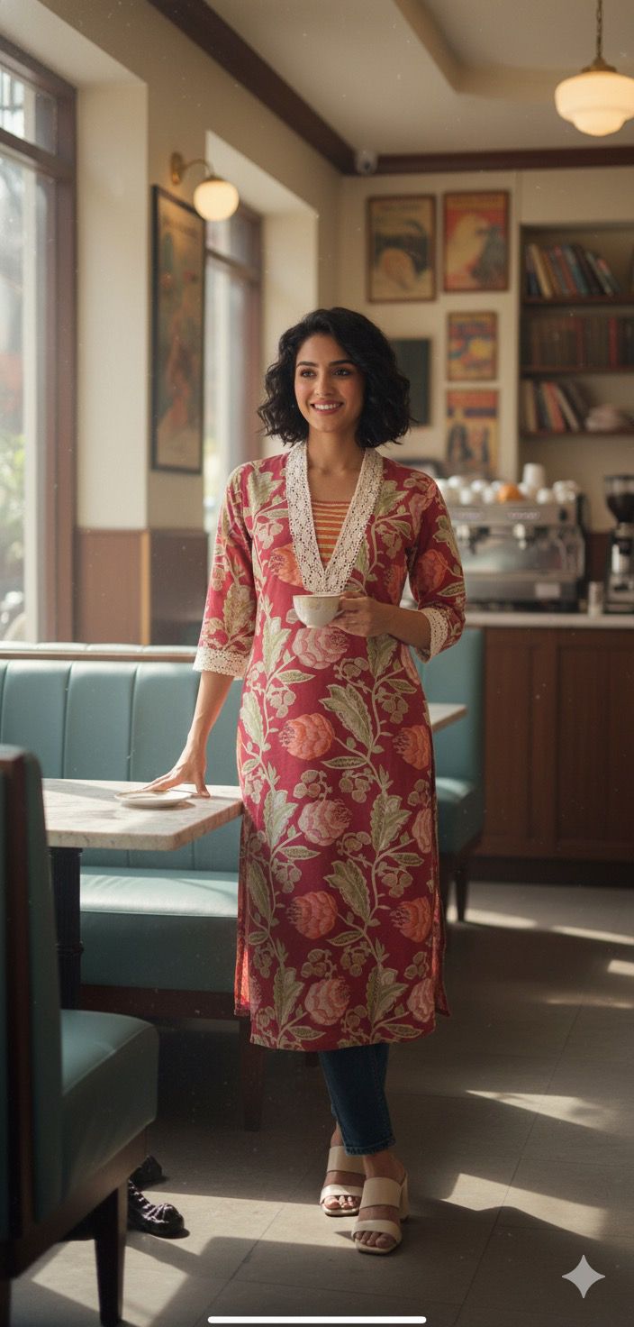 Naisha K 393 Cotton Daily Wear Long Kurti Collection