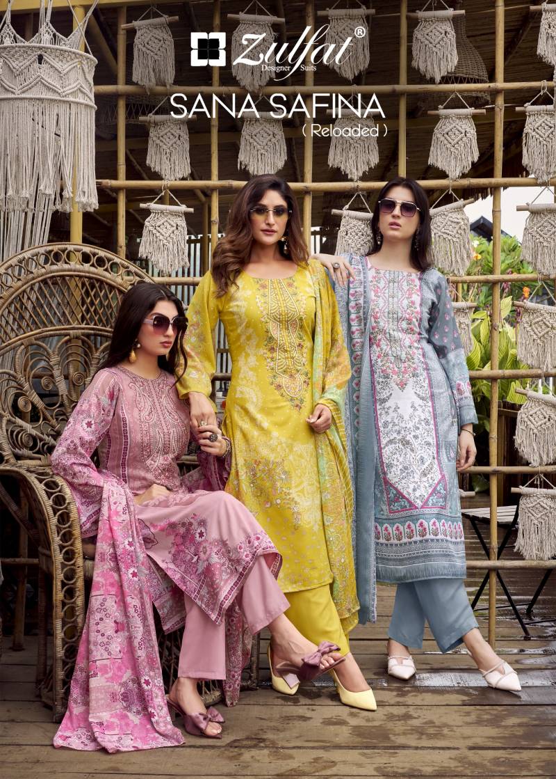 Zulfat Sana Safina Cotton Designer Dress Material Collection