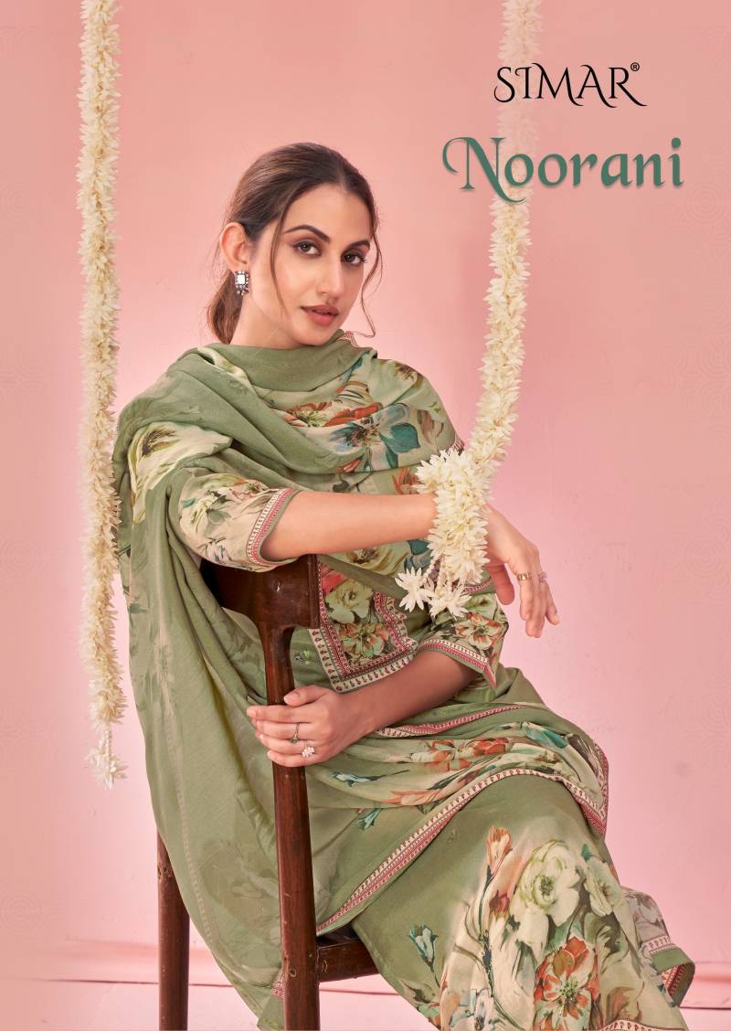 Glossy Simar Noorani Viscose Muslin Designer Salwar Suits Collection