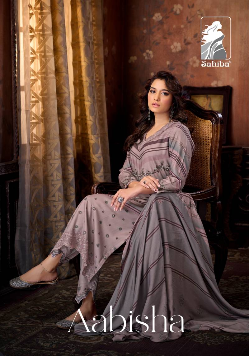 Sahiba Aabisha Pashmina Designer Dress Material Collection