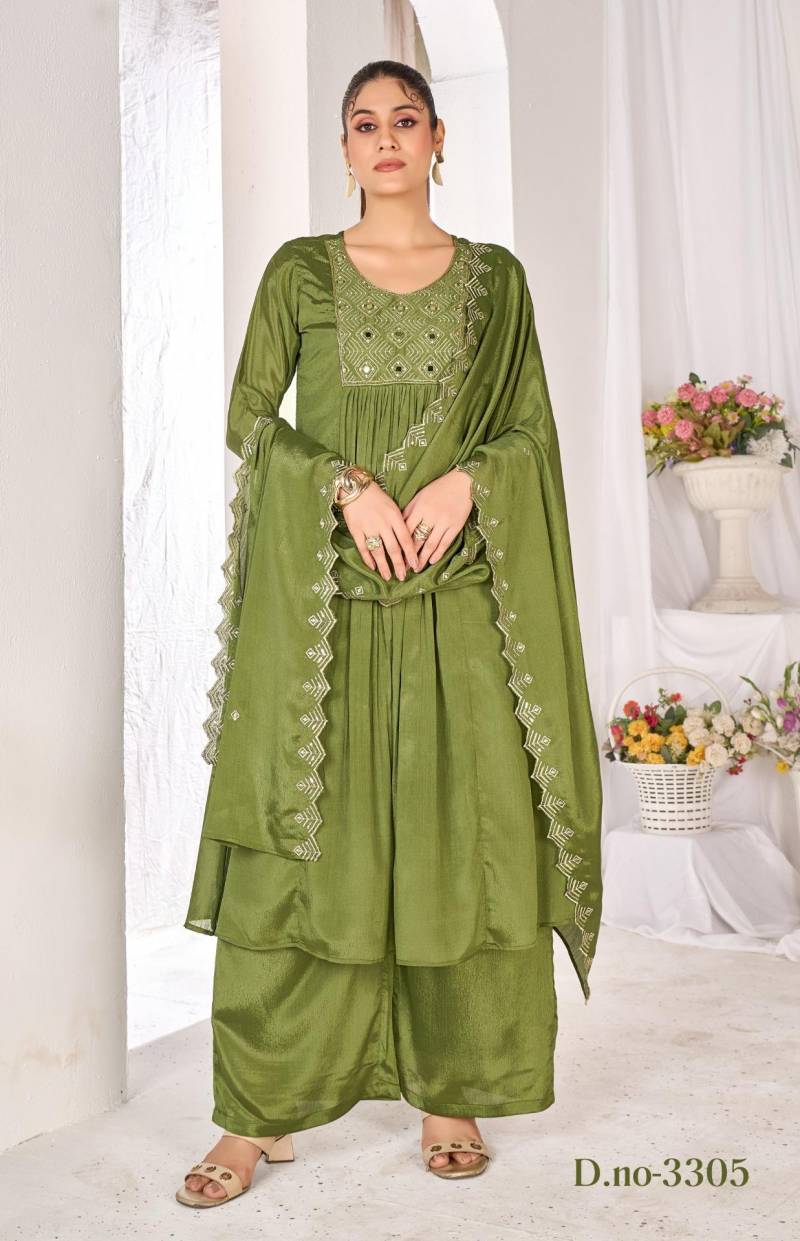 Ladies Flavour 3302 3305 3309 Designer Kurti Pant And Dupatta